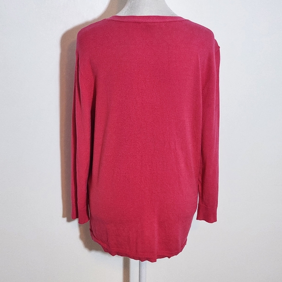 New York and Company Hot Pink Cardigan Sweater Size Large - Picture 5 of 8